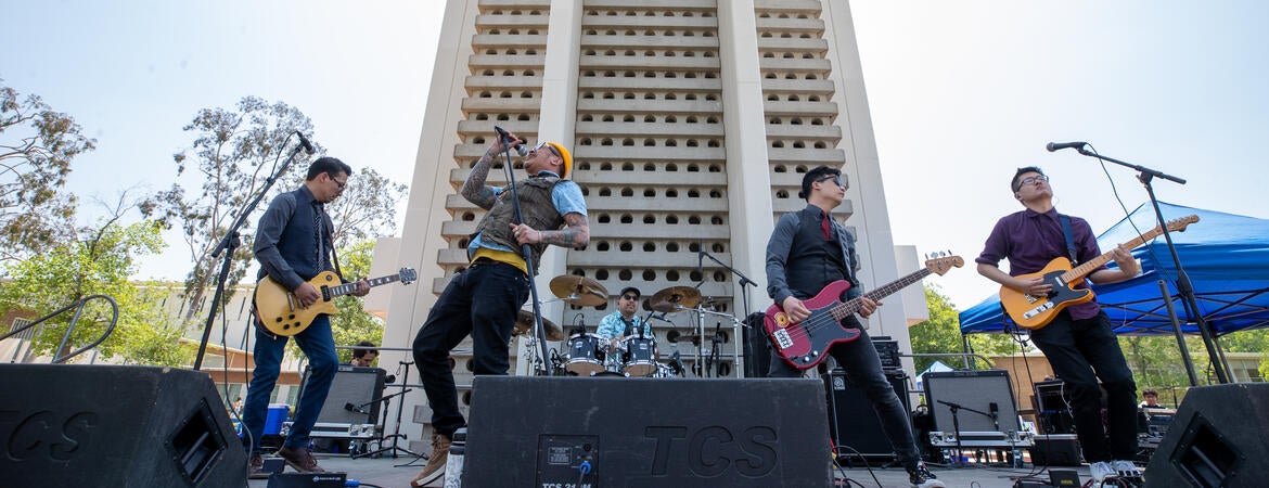 The Slants playing at UC Riverside on Tuesday, April 25, 2023. (UCR/Stan Lim) 