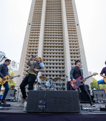 The Slants playing at UC Riverside on Tuesday, April 25, 2023. (UCR/Stan Lim) 