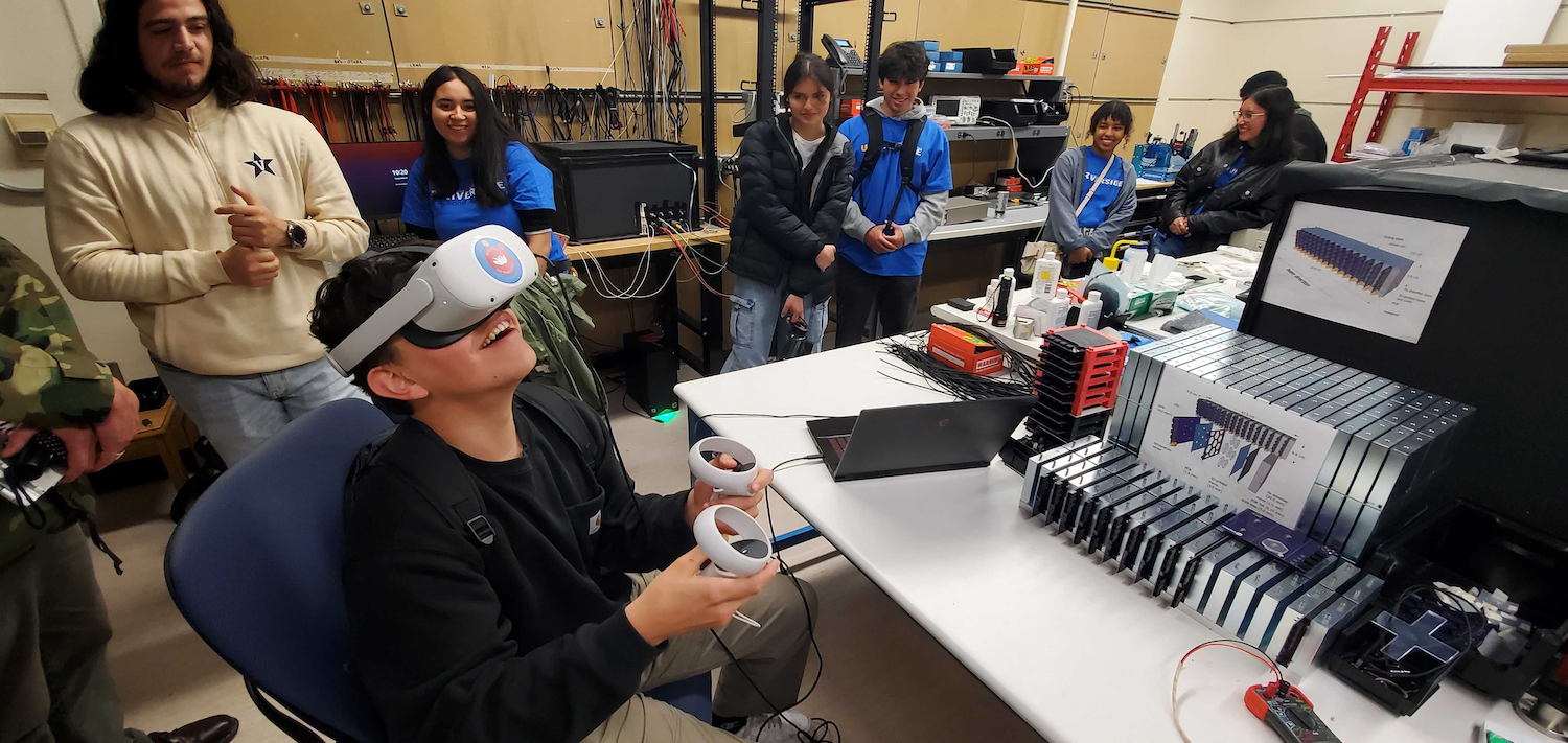 High school students tour physics lab