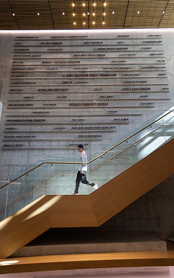 The interior of the UCR's School of Business