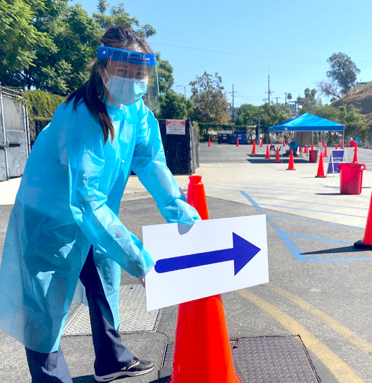 Drivethru covid test site Inside UCR UC Riverside