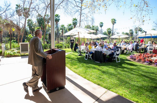 Chancellor Wilcox at faculty promotion luncheon