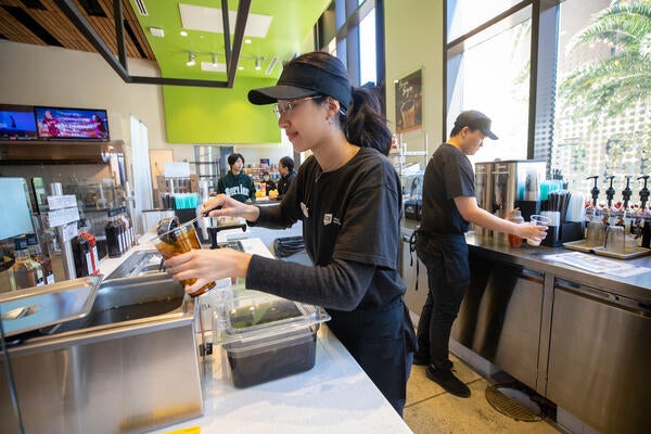 Ana Perez making boba