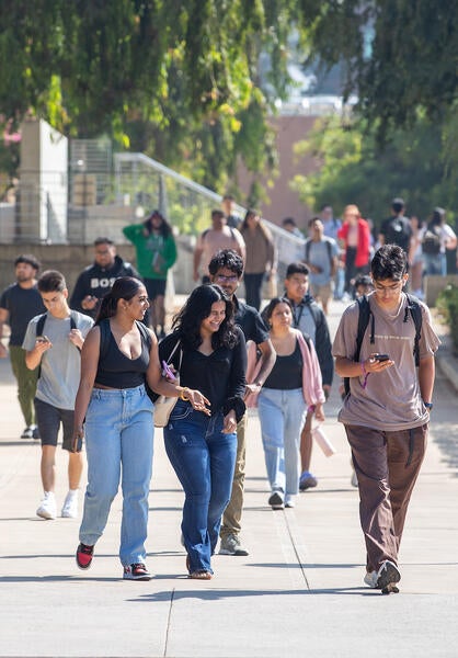students on campus