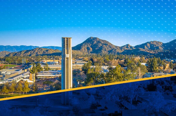 Campus view of bell tower
