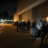 A line forms outside the CHASS Interdisciplinary Building to see novelist Margaret Atwood on Monday, Feb. 4, 2019. UCR's Department of Creative Writing host the 42nd Annual Writers Week Conference and  opened with novelist Margaret Atwood.  (UCR/Stan Lim)