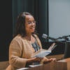 Author and UCR professor Anthonia C. Kalu speaks during a Writers Week event on Feb. 12.