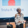 Novelist Trisha R. Thomas speaks during a Writers Week event on Feb. 12. (UCR/Jimmy Lai)