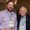 Jason Bieneman,left, manager and head of Technology, for MAHLE’s North American Engine Components, with UCR's Wayne Miller, also a co-director of the  Hydrogen Engine Alliance of North America.