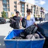 students moving in to residence halls