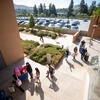students moving in to residence halls