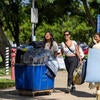 students moving in to residence halls