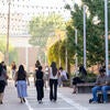 students walking