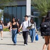 students walking on campus