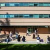students walking on campus