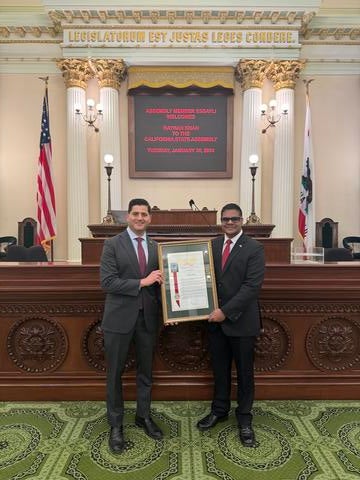 Rayhan Khan and Assemblyman Bill Essayli