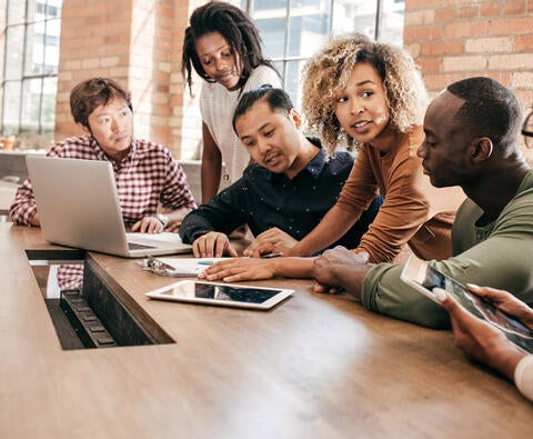 Students studying together