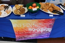 UCR graduate students set up a "Muffins for Marsupials" fundraiser on Monday, Jan. 13, 2020. (UCR)