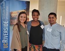 GSOE's Valeria Dominguez (left), Raquel Rall (center), and Carlos Galan (right)