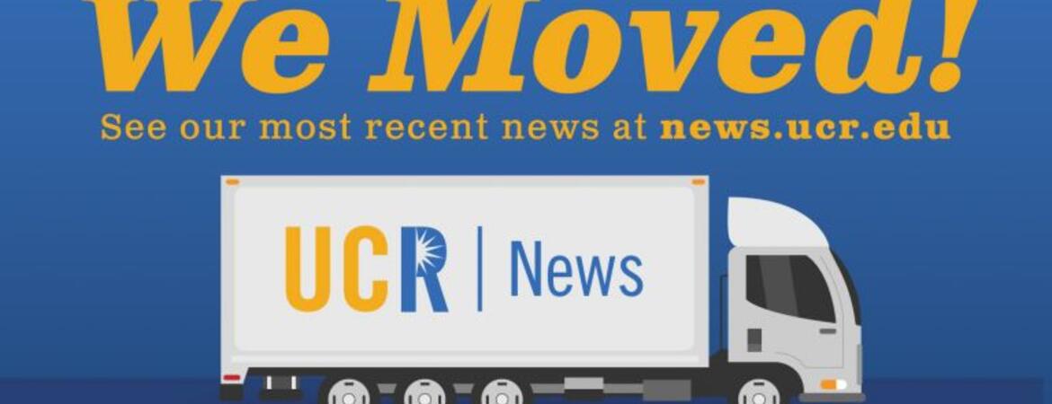 Graphic with truck and "We Moved"