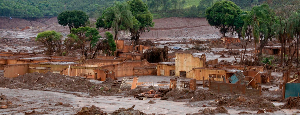 Image of devastation following Brazil’s 2015 Fundão dam break.