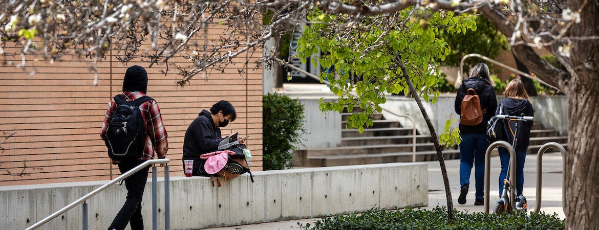 students on campus