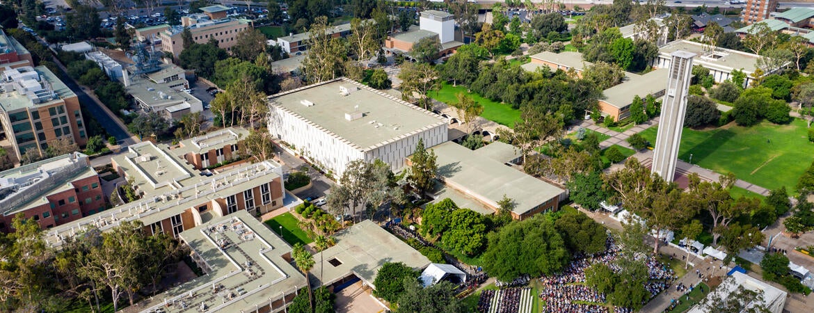 aerial shot of campus