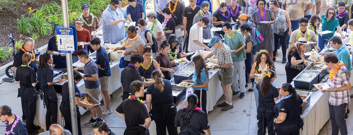 Faculty and staff picnic food served