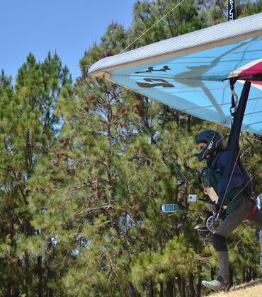 Erika Klein hang gliding in Mexico