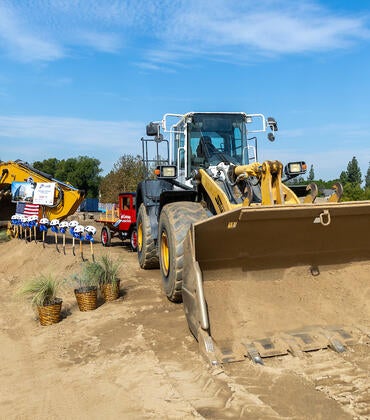 bulldozer at groundbreaking