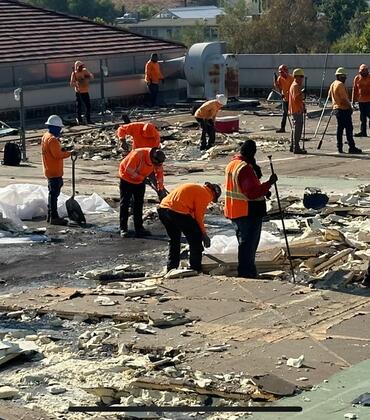 roof demolition of Orbach