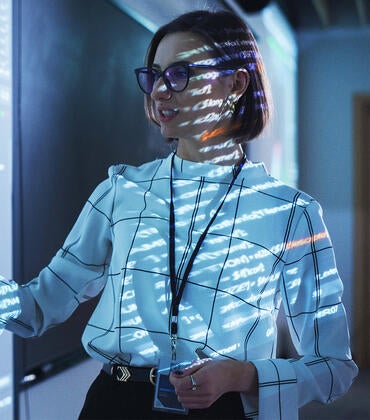 Professor teaching data analysis class