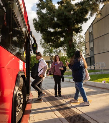 Students board RTA bus
