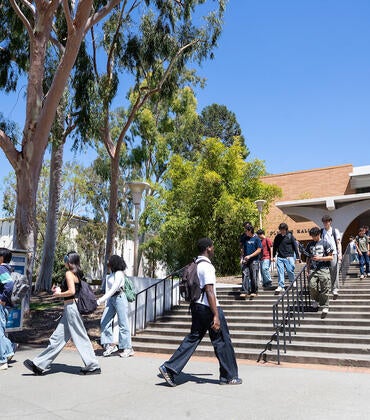 Student walking to class
