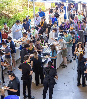 Faculty and staff picnic food served