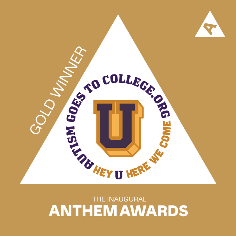 Anthem Awards logo with Autism Goes to College Gold Award