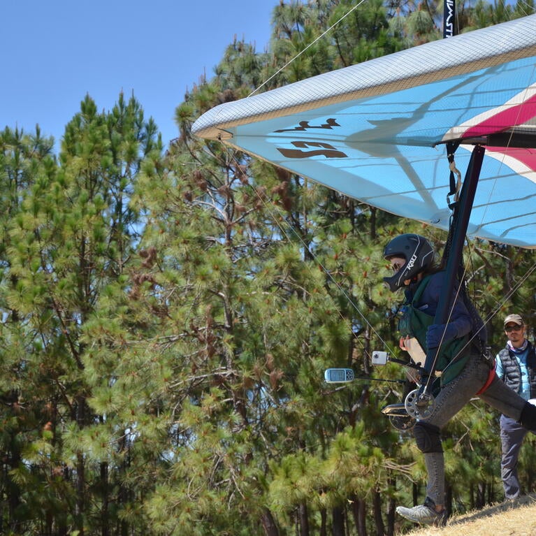 Erika Klein hang gliding in Mexico