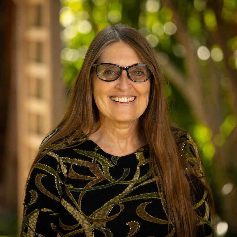 Allison Adelle Hedge Coke, a distinguished professor of creative writing at UC Riverside,  has a new book of poetry, “Look at This Blue.” The book publishes March 29, 2022. (UCR/Stan Lim)