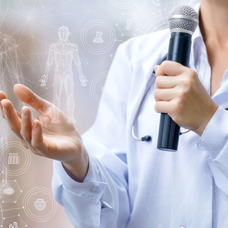 doctor with microphone