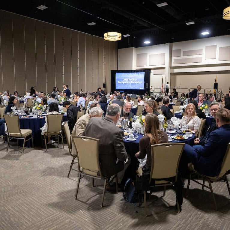 Faculty members at awards dinner