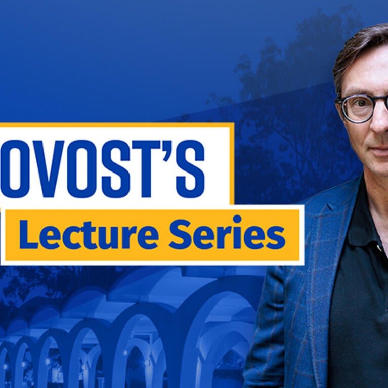 A banner image with the name of the lecture series and a phot of Dr. Ludwig