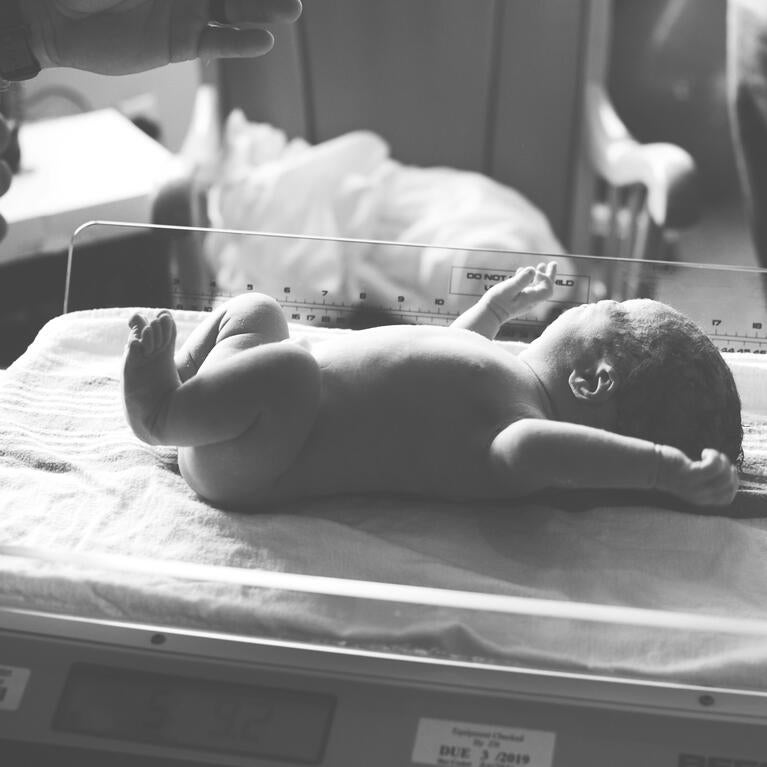 Baby on a digital scale