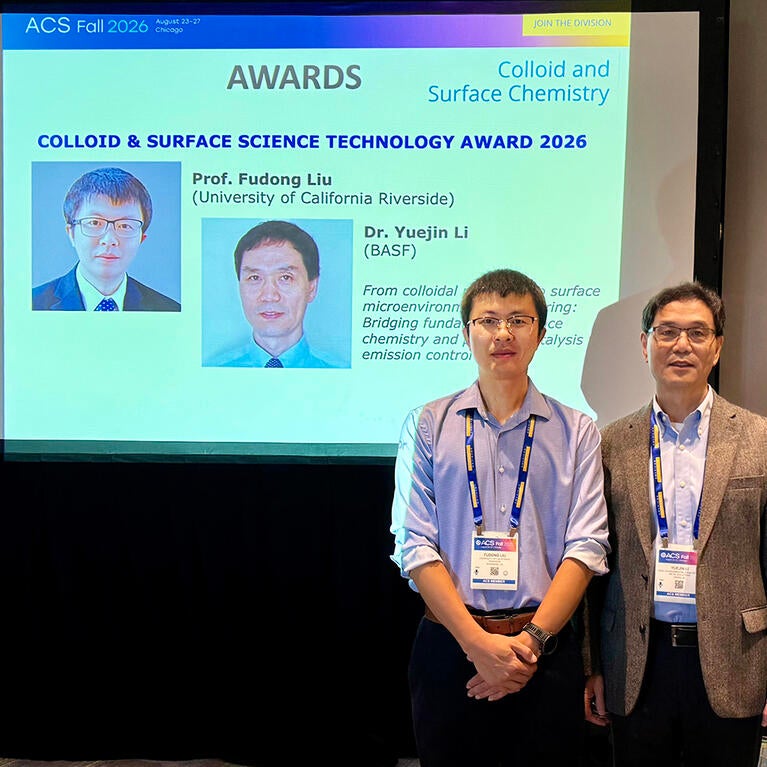 Professor Fudogn Liu and BASF's Yuejin Li