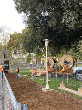 electrical cables being installed