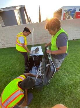 Air sampler deployed near highway