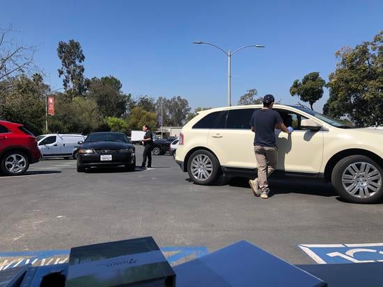 Drive-thru distribution of laptops