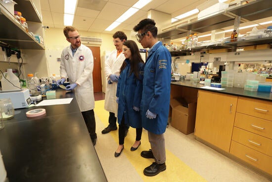 Adler Dillman in his lab