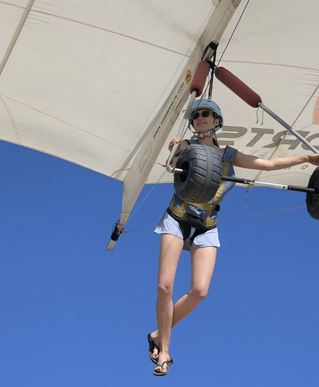 Erika Klein hang gliding at Dockweiler