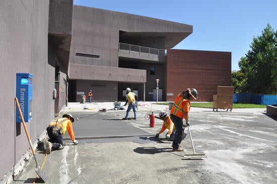 Crews work on Arts Building