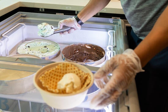 ice cream served at Scoops